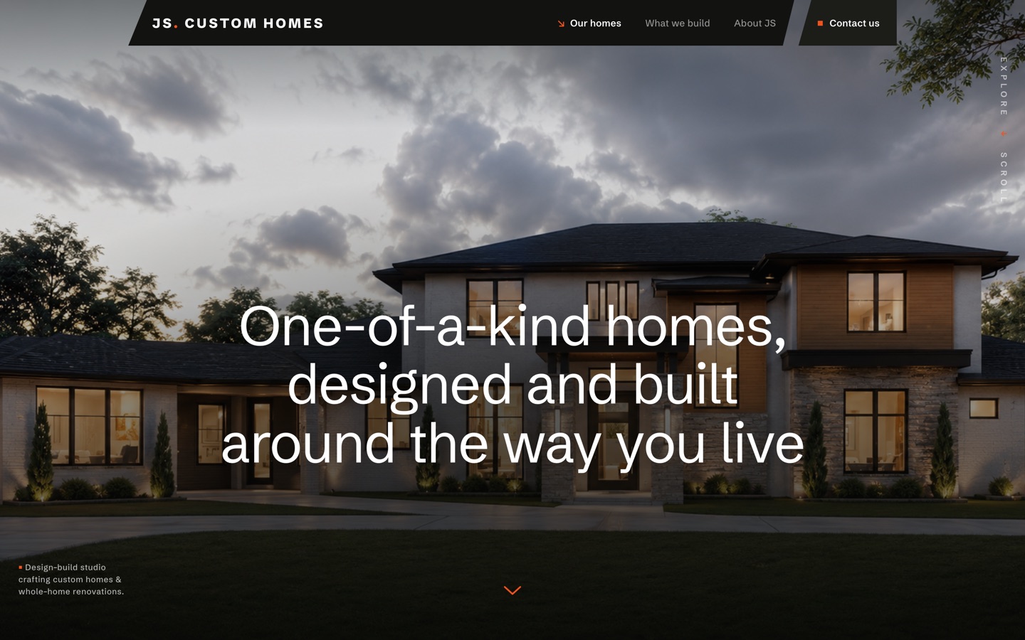 JS Custom Homes — home builder website designed and developed by TWTM
